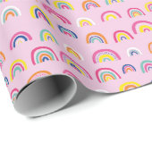 Niedliches Girl-Pink-Regenbogenmuster Geschenkpapier (Rolleneckpunkt)