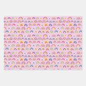 Niedliches Girl-Pink-Regenbogenmuster Geschenkpapier Set (Vorderseite)