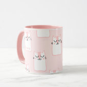 Niedliches Girl-Rosa-Weiß-Muster Personalisiert Tasse (Vorderseite Links)