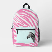 Niedliches Girl-Rosa-Zebra-Monogramm Bedruckter Rucksack (Vorderseite)