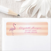 Niedliches Girl Striped, rosa Flamingo-Adressetike (Insitu)