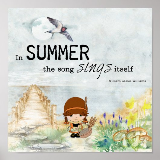 Niedliches Girl Summer Poster (Vorne)