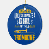 Niedliches Girl Trombone Player Funny Trombone-Ges Keramik Ornament (Links)