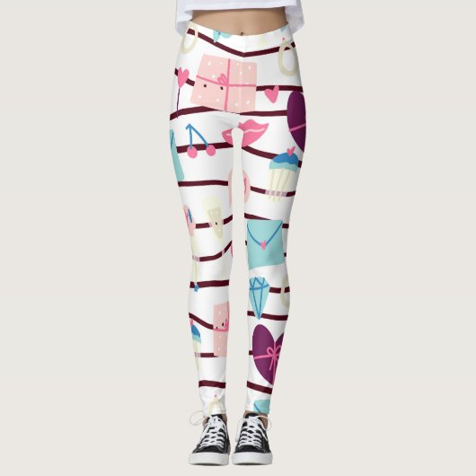 Niedliches Girlanden Leggings (Vorderseite)