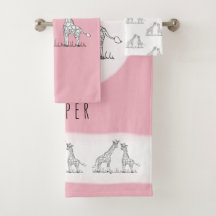 Niedliches Girl's Pink Doodle Giraffe Safari Child