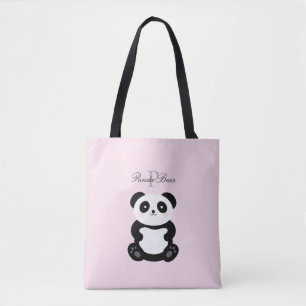 Niedliches Girly Baby-Panda-Bärn-Monogramm Tasche