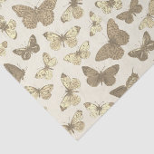 Niedliches Girly Beige Butterfly-Muster Seidenpapier (Ausschnitt)