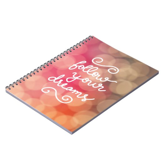 Niedliches Girly Bokeh folgen Ihrer Notizblock (Linke Seite)