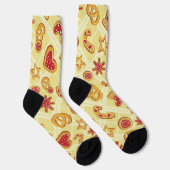 Niedliches Girly Christmas Gebäck Illustriertes Mu Socken (Rechts)