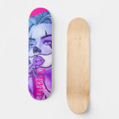 Niedliches Girly Clown Makeup Pink Skateboard (Vorderseite)