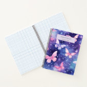 Niedliches Girly Colorful Butterfly Muster lila Notizblock (Innenseite)
