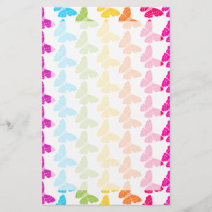Niedliches Girly Colorful Rainbow Butterfly Patter Briefpapier