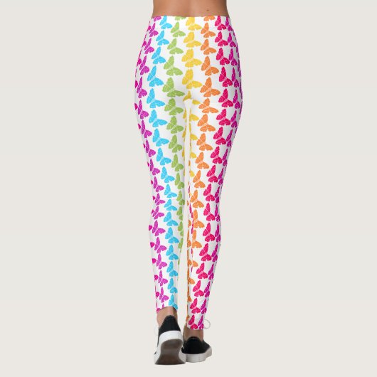 Niedliches Girly Colorful Rainbow Butterfly Patter Leggings (Rückseite)