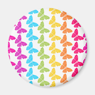 Niedliches Girly Colorful Rainbow Butterfly Patter Magnet