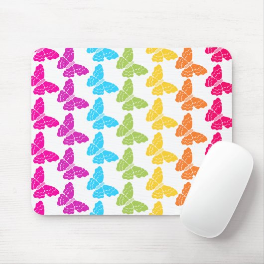 Niedliches Girly Colorful Rainbow Butterfly Patter Mousepad (Mit Mouse)