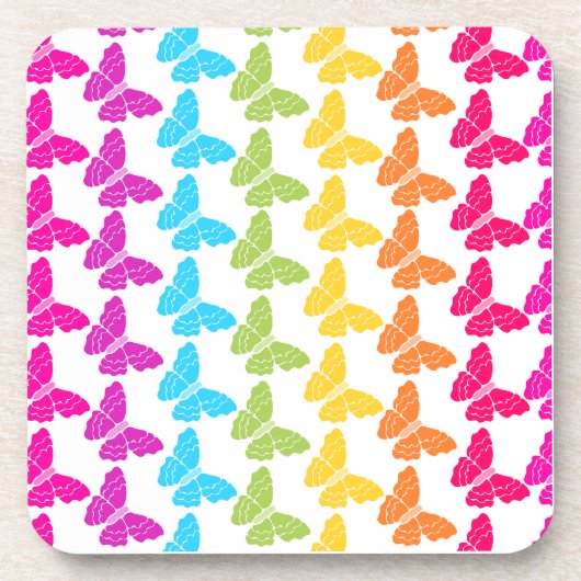 Niedliches Girly Colorful Rainbow Butterfly Patter Untersetzer (Vorderseite)