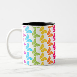 Niedliches Girly Colorful Rainbow Butterfly Patter Zweifarbige Tasse