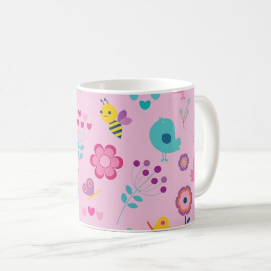 Niedliches Girly Design Kaffeetasse (VorderseiteRechts)