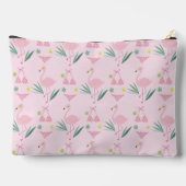 Niedliches Girly Flamingo und Bikini Pink Monogram Zubehörtasche (Rückseite)