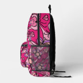 Niedliches Girly Floral Muster mit Herzname Initia Bedruckter Rucksack (Rechts)