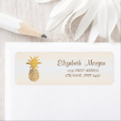 Niedliches Girly-Gold-Ananas-Adressetikett (Insitu)
