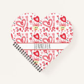 Niedliches Girly Heart Doodle Rosa Personalisiert Notizblock (Vorderseite)