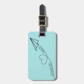 Niedliches Girly Heart Paper Flugzeug Adventure er Gepäckanhänger (Vorderseite vertikal)