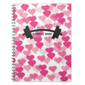 Niedliches Girly Heart Pink Gym Notizblock (Vorderseite)
