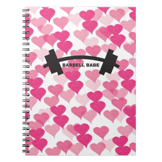 Niedliches Girly Heart Pink Gym Notizblock (Vorderseite)