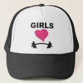 Niedliches Girly Heart Pink Gym Truckerkappe (Vorderseite)