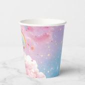 Niedliches Girly Magical Unicorn Party Pappbecher (Rückseite)