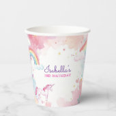 Niedliches Girly Magical Unicorn Party Pappbecher (Vorderseite)