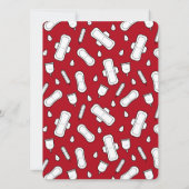 Niedliches Girly Red Menstrual Pad Erstes Party Einladung (Rückseite)