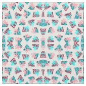 Niedliches Girly Retro 90er Palm Tree Doodles Must Stoff (Muster)