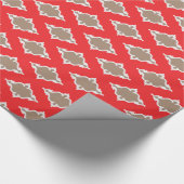 Niedliches girly rotes ikat Stammes- Geschenkpapier (Ecke)