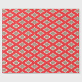Niedliches girly rotes ikat Stammes- Geschenkpapier (Flach)