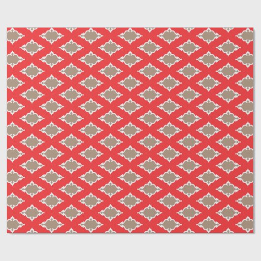 Niedliches girly rotes ikat Stammes- Geschenkpapier (Flach)