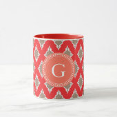 Niedliches girly rotes ikat Stammes- Tasse (Zentrum)
