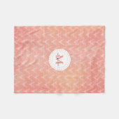 Niedliches Girly Rotwild-Muster mit Monogramm Fleecedecke (Vorderseite (Horizontal))