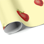 Niedliches Girly Strawberry Muster auf Creme Geschenkpapier (Rolleneckpunkt)