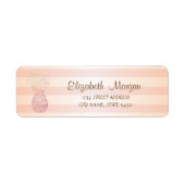 Niedliches Girly Striping , Ananas-Adressetikett (Vorne)