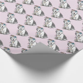 Niedliches Girly Tea Party Altes Englisch Sheepdog Geschenkpapier (Ecke)