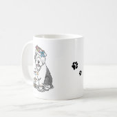 Niedliches Girly Tea Party Altes Englisch Sheepdog Kaffeetasse (Vorderseite Links)
