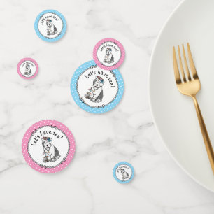 Niedliches Girly Tea Party Altes Englisch Sheepdog Konfetti
