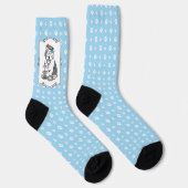 Niedliches Girly Tea Party Altes Englisch Sheepdog Socken (Rechts)