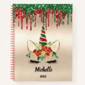 Niedliches Girly Unicorn Weihnachtsgeschenk Sketch Notizblock (Vorderseite)