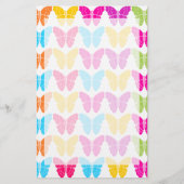 Niedliches Girly Vibranly Rainbow Butterfly Patter Briefpapier (Vorderseite)