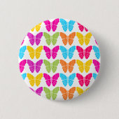 Niedliches Girly Vibranly Rainbow Butterfly Patter Button (Vorderseite)
