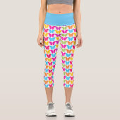 Niedliches Girly Vibranly Rainbow Butterfly Patter Capri Leggings (Vorderseite)
