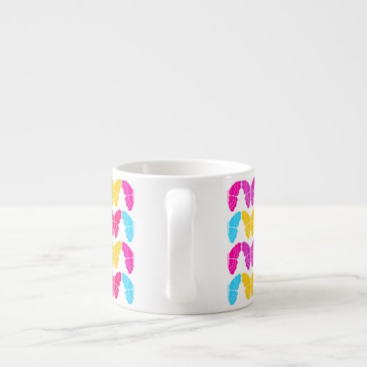 Niedliches Girly Vibranly Rainbow Butterfly Patter Espressotasse (Rückseite)